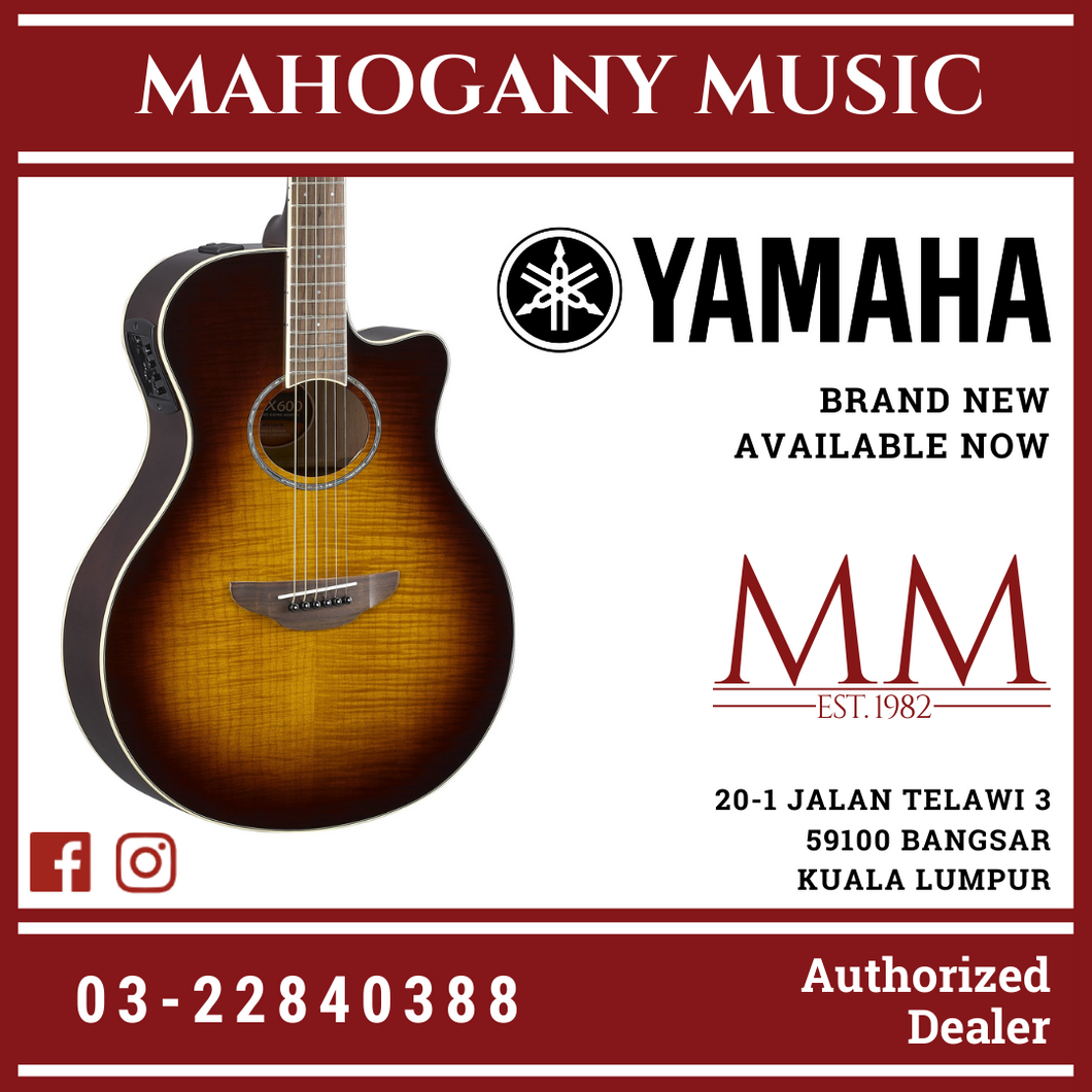 Yamaha APX600FM Flame Maple Top Acoustic-Electric Guitar - Tobacco Brown Sunburst
