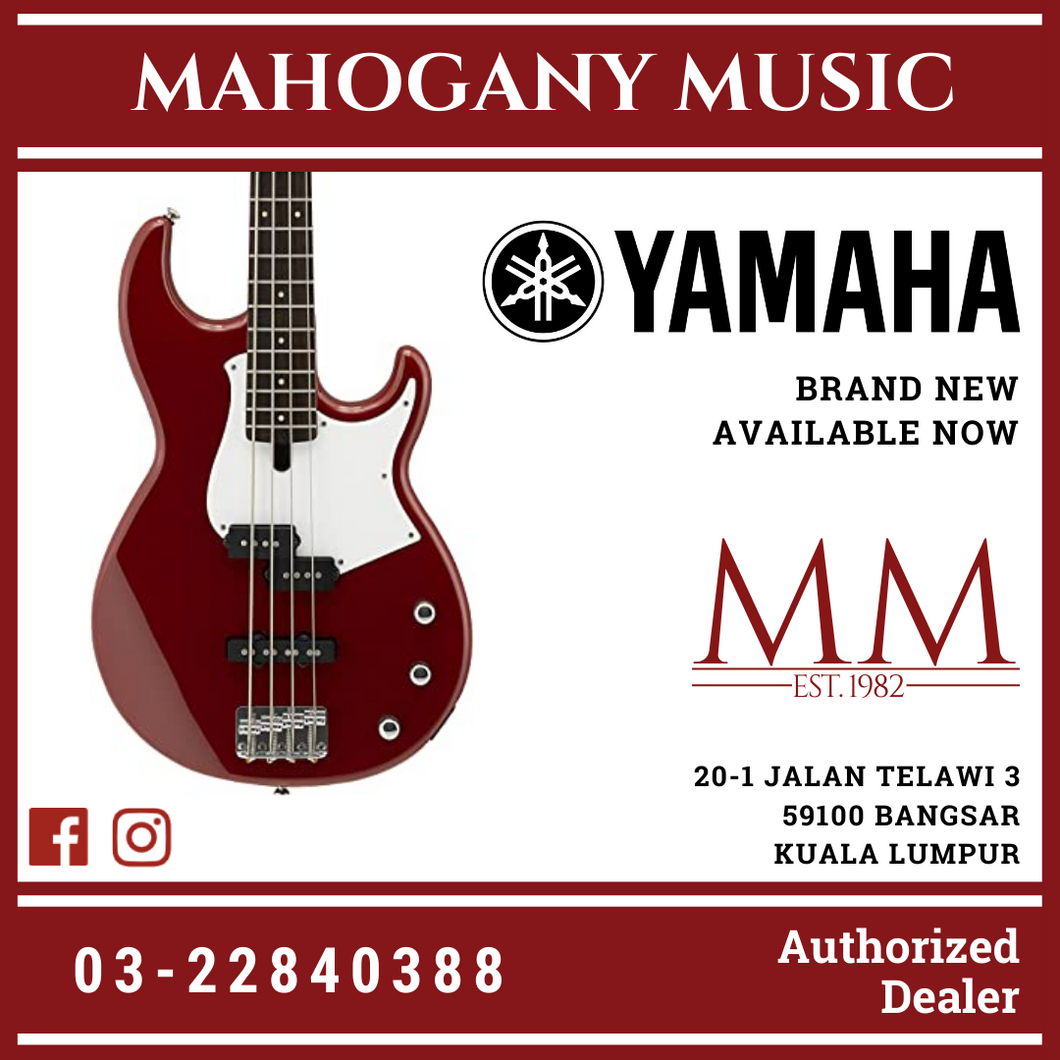 Yamaha BB234 4-string Electric Bass Guitar with Gator Gig Bag - Rasberry Red