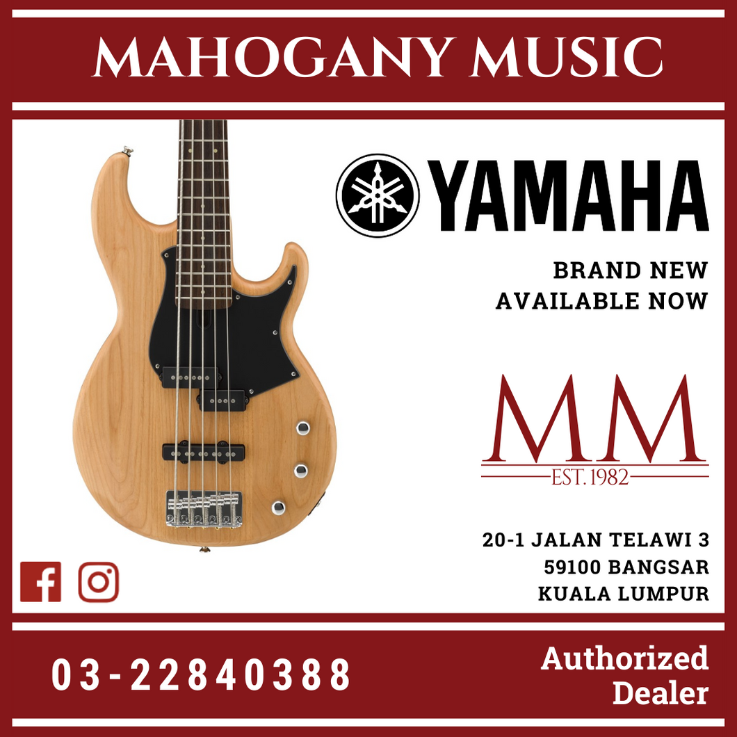 Yamaha BB235 5-string Electric Bass Guitar - Yellow Natural Satin