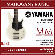 Yamaha BB235 5-string Electric Bass Guitar with Gator Gig Bag - Vintage White