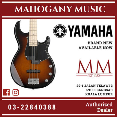 Yamaha BB434M 4-string Electric Bass Guitar with Gator Guitar Hardcase - Tobacco Brown Sunburst