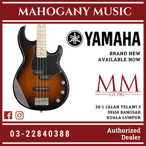 Yamaha BB434M 4-string Electric Bass Guitar with Gator Guitar Hardcase - Tobacco Brown Sunburst