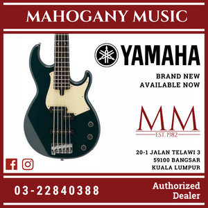 Yamaha BB435 5-string Electric Bass Guitar with Gator Guitar Hardcase - Teal Blue