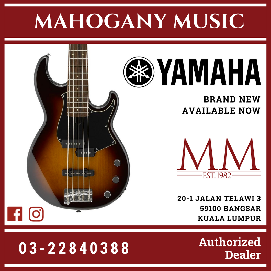 Yamaha BB435 5-string Electric Bass Guitar with Gator Guitar Hardcase - Tobacco Brown Sunburst