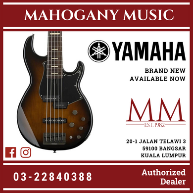Yamaha BB735A 5-string Electric Bass Guitar with Gator Guitar Hardcase - Dark Coffee Sunburst