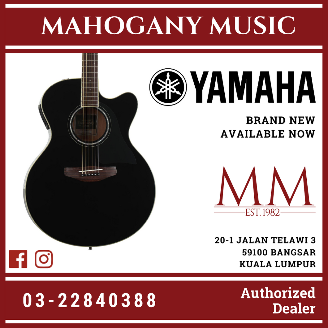Yamaha CPX600 Medium Jumbo Cutaway Acoustic-Electric Guitar - Black