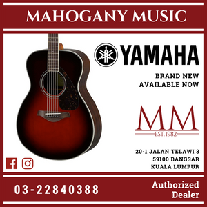 Yamaha FG830 Dreadnought Acoustic Guitar w/FREE Gator GB-4G Acoustic Guitar Bag - Tobacco Brown Sunburst