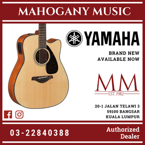 Yamaha FGX800C Dreadnought Cutaway Acoustic-Electric Guitar Package - Natural