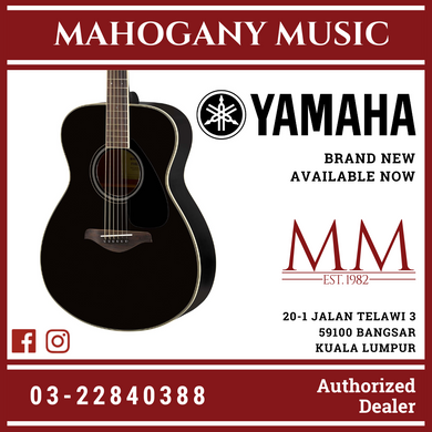 Yamaha FS820 Concert Acoustic Guitar w/FREE Gator GB-4G Acoustic Guitar Bag - Black