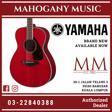 Yamaha FS820 Concert Acoustic Guitar w/FREE Gator GB-4G Acoustic Guitar Bag - Ruby Red