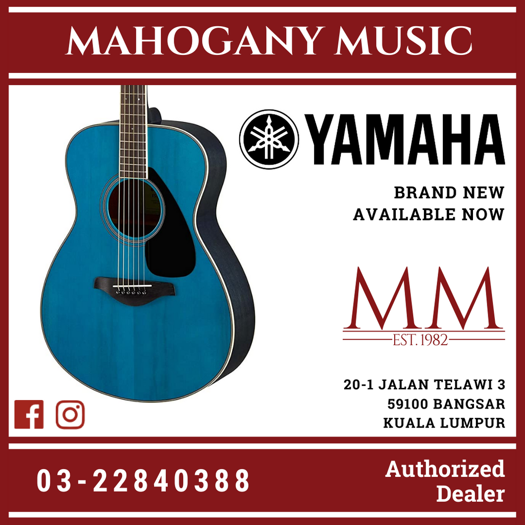 Yamaha FS820 Concert Acoustic Guitar w/FREE Gator GB-4G Acoustic Guitar Bag - Turquoise