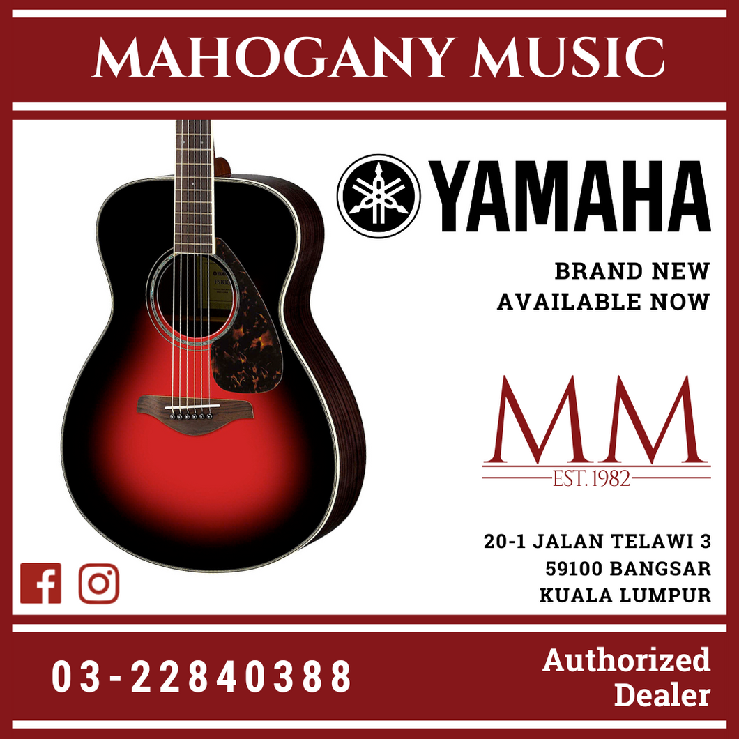 Yamaha FS830 Concert Acoustic Guitar w/FREE Gator GB-4G Acoustic Guitar Bag - Tobacco Brown Sunburst