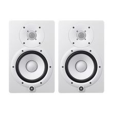 Yamaha HS5 Powered Studio Monitor with Gator Desktop Monitor Stands,  Warm Audio Cables - White (Pair)