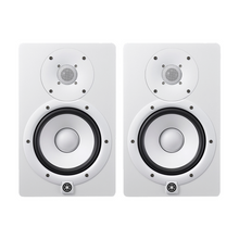 Yamaha HS5 Powered Studio Monitor with Gator GFWSPKSTMNDSKCMP Clamp-On Monitor Stand  - White (Pair)