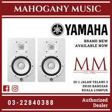 Yamaha HS5 Powered Studio Monitor with Studio Monitor Stands, Gator Isolation Pads and Warm Audio Cables - White (Pair)
