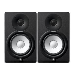 Yamaha HS7 Powered Studio Monitor with Studio Monitor Stands, Gator Isolation Pads and Warm Audio Cables - Black (Pair)