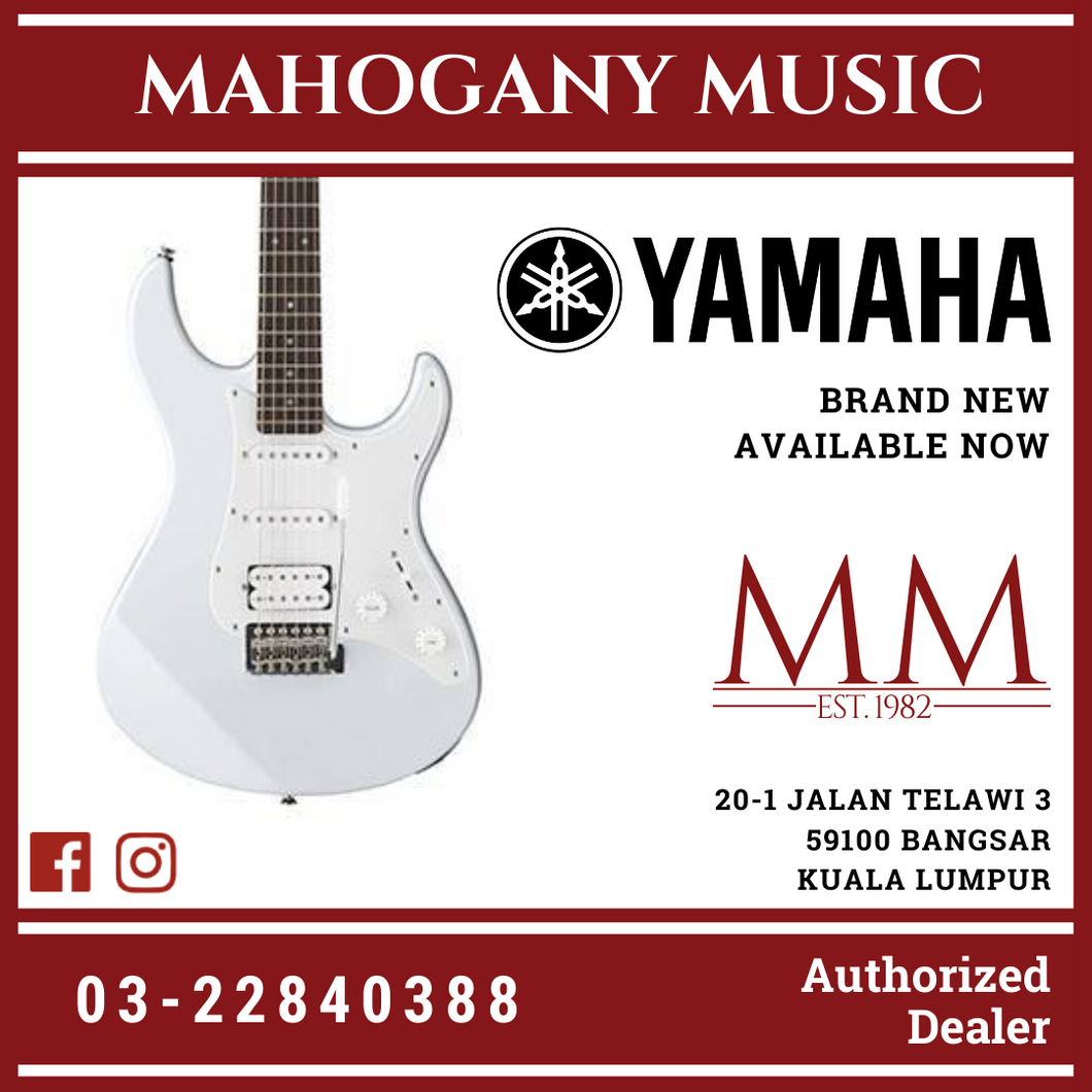 Yamaha PAC012 HSS Electric Guitar Package with GA15II Electric Speaker Amplifier - White