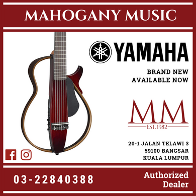 Yamaha SLG200N Silent Guitar with FREE Bag, Nylon-string - Crimson Red Burst