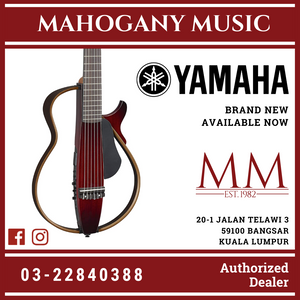 Yamaha SLG200N Silent Guitar with FREE Bag, Nylon-string - Crimson Red Burst
