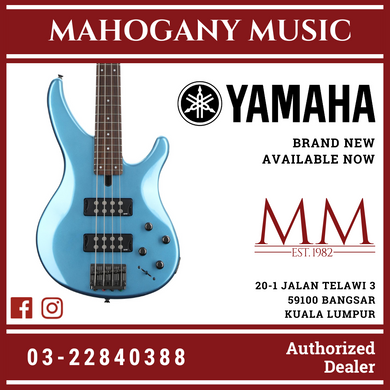 Yamaha TRBX304 4-string Electric Bass Guitar Package - Factory Blue