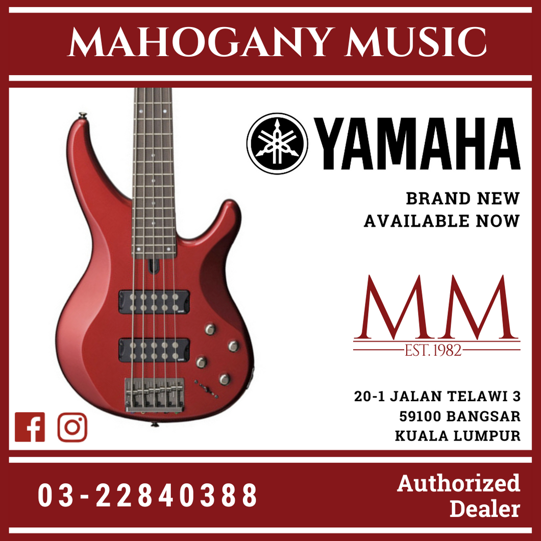 Yamaha TRBX305 5-string Electric Bass Guitar - Candy Apple Red