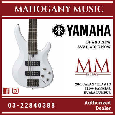 Yamaha TRBX305 5-string Electric Bass Guitar - White