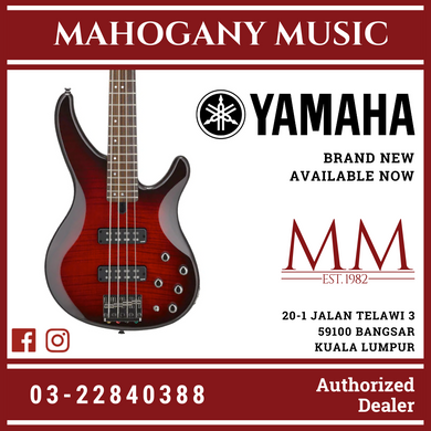 Yamaha TRBX604FM 4-string Electric Bass Guitar - Dark Red Burst
