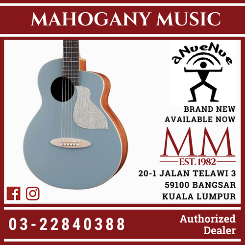 aNueNue Solid Top Bird MC10 BA Blue Arona Guitar Blue