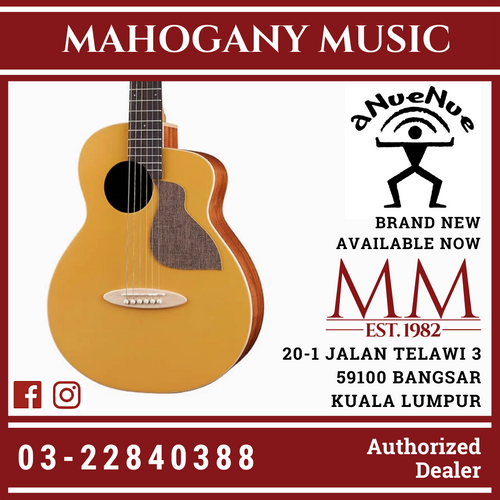 aNueNue Solid Top Bird MC10 GG Golden Glow Acoustic Guitar Yellow