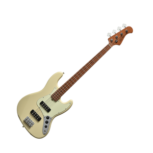 Bacchus BJB-2-RSM/M-OWH Universe Series Roasted Maple Electric Bass, Olympic White