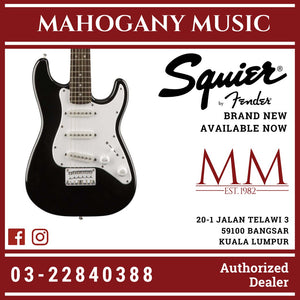 Squier Mini Stratocaster Electric Guitar, Laurel FB, Black
