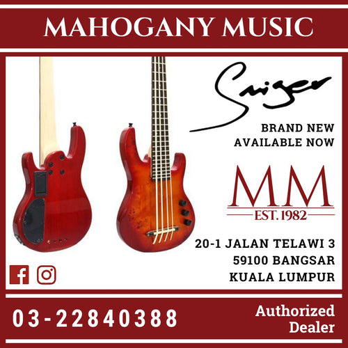 Smiger EUB-02B-CS Cherryburst Gloss Finish Ukulele Electric Bass