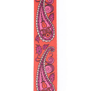 D’Addario 50JS12 Joe Satriani Woven Guitar Strap, Paisley Red