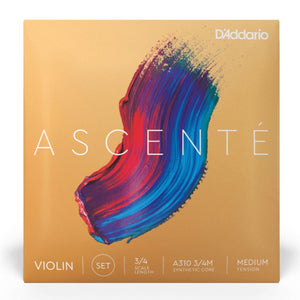 D’Addario A310 3/4M Ascente Violin String Set, 3/4 Scale, Medium Tension