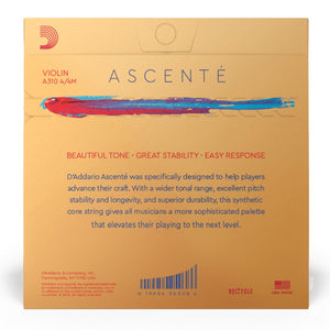 D’Addario A310 4/4M Ascente Violin String Set, 4/4 Scale, Medium Tension