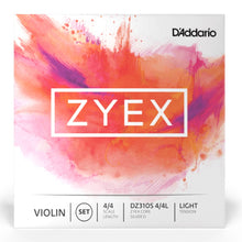 D’Addario DZ310S 4/4M ZYEX Violin String Set with Silver D, 4/4 Scale, Medium Tension