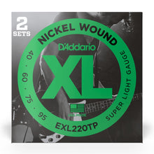 D’Addario EXL220TP XL Nickel Wound Electric Bass Strings, Super Light, Long Scale, 40-95 Gauge, 2-Pack