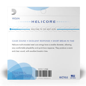 D’Addario H310 1/2M Helicore Violin String Set, 1/2 Scale, Medium Tension
