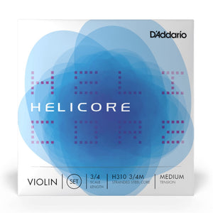 D’Addario H310 3/4M Helicore Violin String Set, 3/4 Scale, Medium Tension