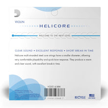 D’Addario H350 4/4M Helicore Octave Violin String Set, 4/4 Scale, Medium Tension