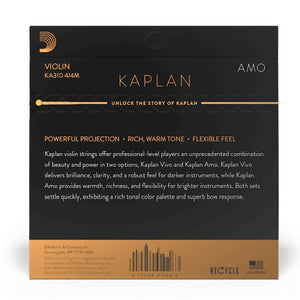 D’Addario KA310 4/4M Kaplan Amo Violin String Set, 4/4 Scale, Medium Tension