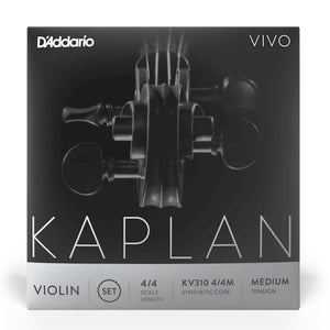 D’Addario KV310 4/4M Kaplan Vivo Violin String Set, 4/4 Scale, Medium Tension