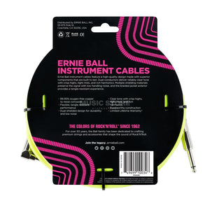Ernie Ball EB6080 Instrument Cable 10 Ft, Neon Yellow