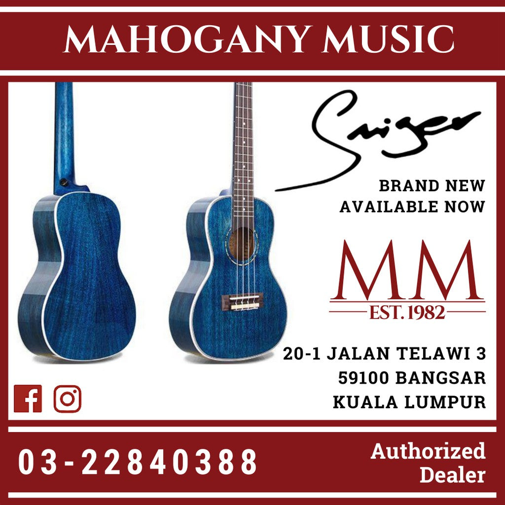 Smiger SS14-BL Blue Gloss Finish 24 InchUkulele