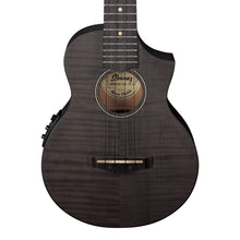Ibanez UEW12E-BIF Cutaway Concert Ukulele, Black Ice Flat