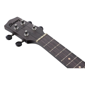 Ibanez UEW12E-BIF Cutaway Concert Ukulele, Black Ice Flat