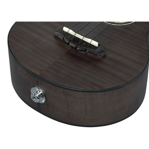 Ibanez UEW12E-BIF Cutaway Concert Ukulele, Black Ice Flat