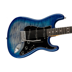 [PREORDER 2 WEEKS] Fender American Ultra Stratocaster Electric Guitar, Ebony FB, Denim Burst