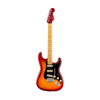 [PREORDER] Fender American Ultra Luxe Stratocaster Electric Guitar, Maple FB, Plasma Red Burst