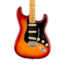[PREORDER] Fender American Ultra Luxe Stratocaster Electric Guitar, Maple FB, Plasma Red Burst